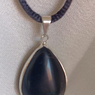 Colgante Gota Metal de Obsidiana