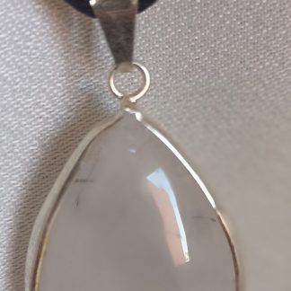 Colgante Gota Metal de Cuarzo Turmalinado