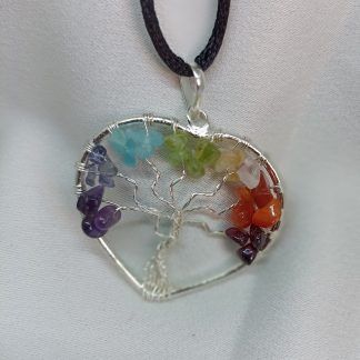 Colgante Corazón con minerales de los Chakras