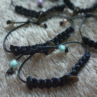 Pulsera Negra con moneda Feng Shui
