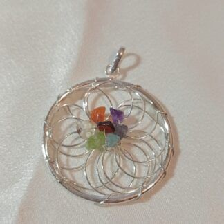 Colgante Atrapasueños con minerales de los Chakras modelo 2