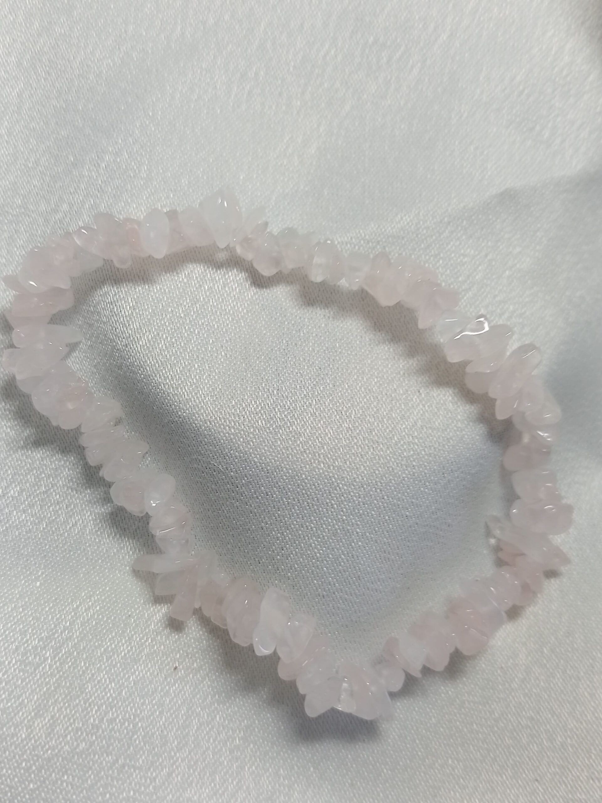 Pulsera de Cuarzo Rosa Chip - Imagen 3
