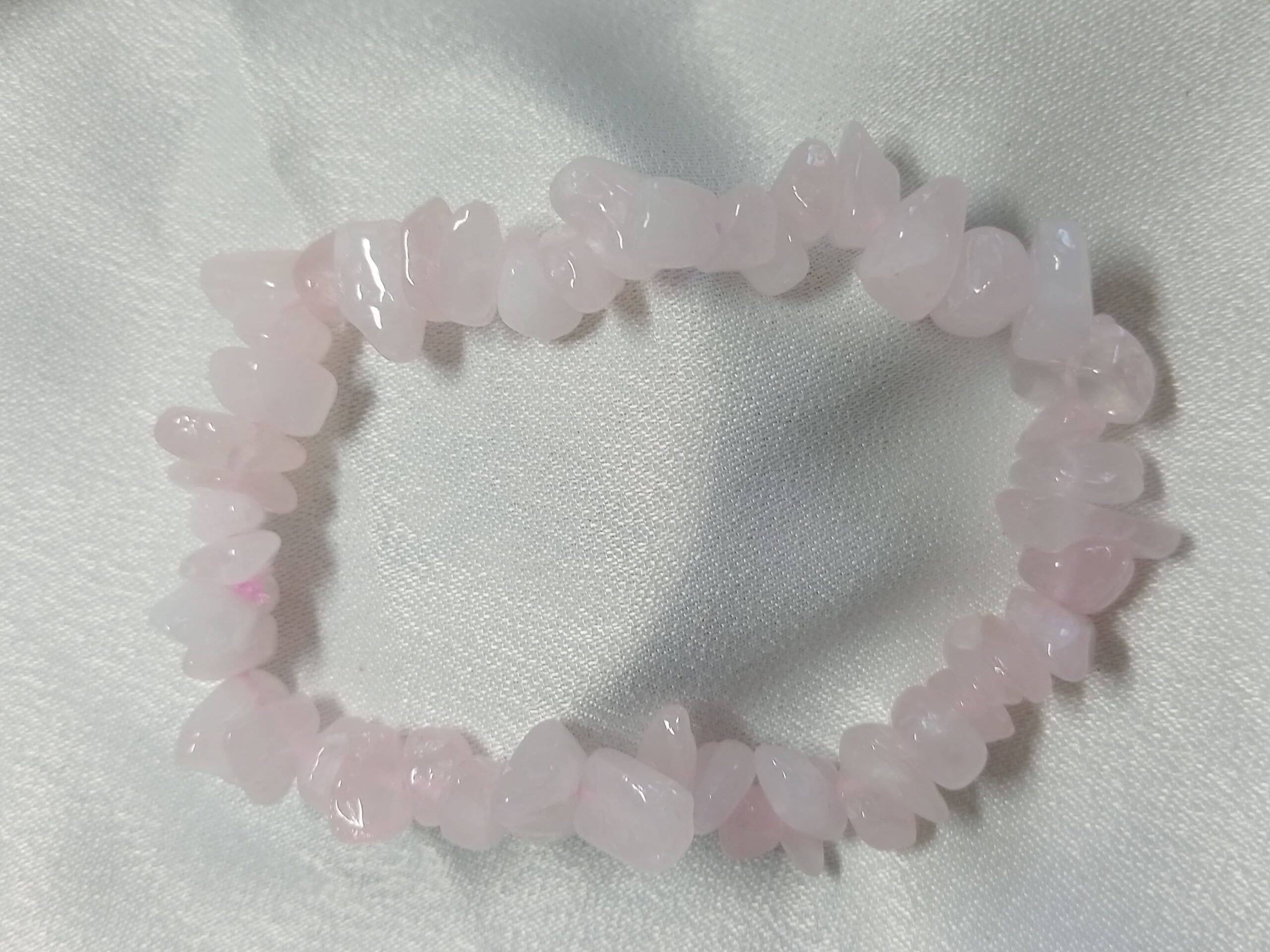 Pulsera de Cuarzo Rosa Chip - Imagen 5