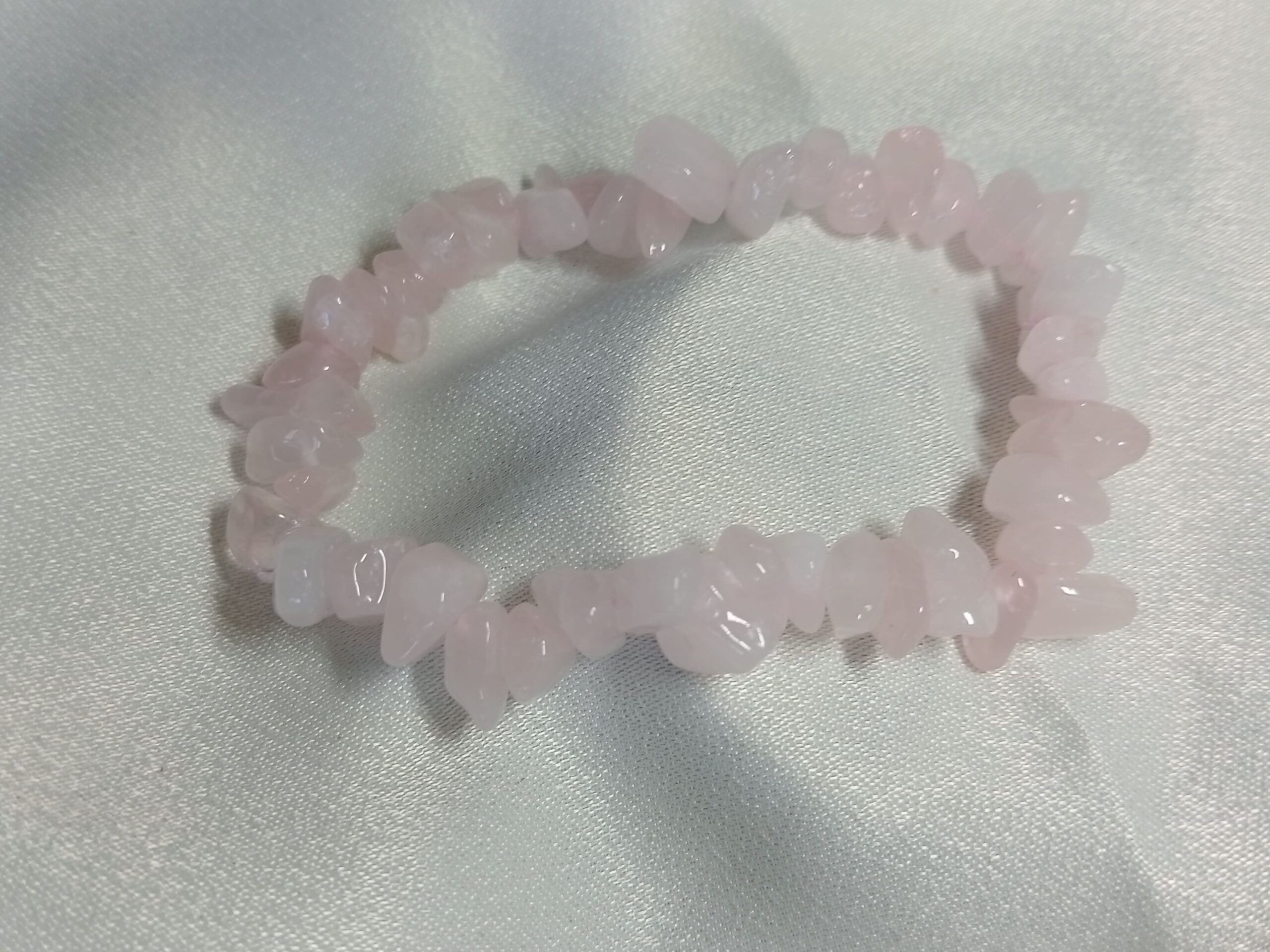 Pulsera de Cuarzo Rosa Chip - Imagen 8